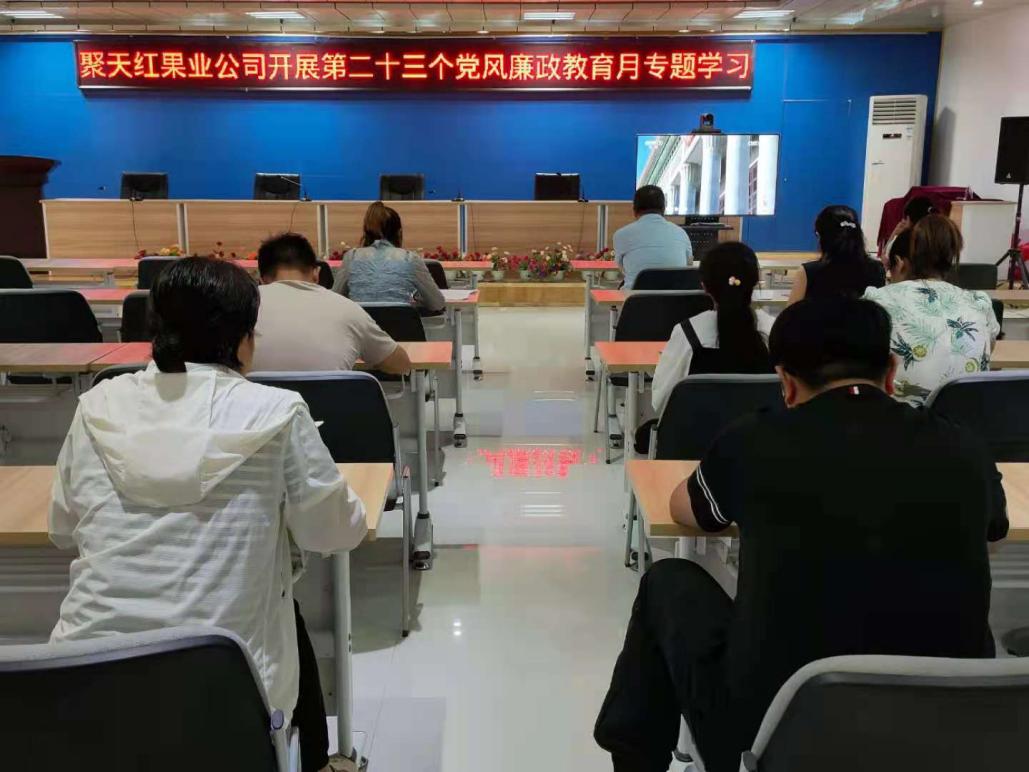 聚天紅果業公司開展第二十三個黨風廉政月專題學習