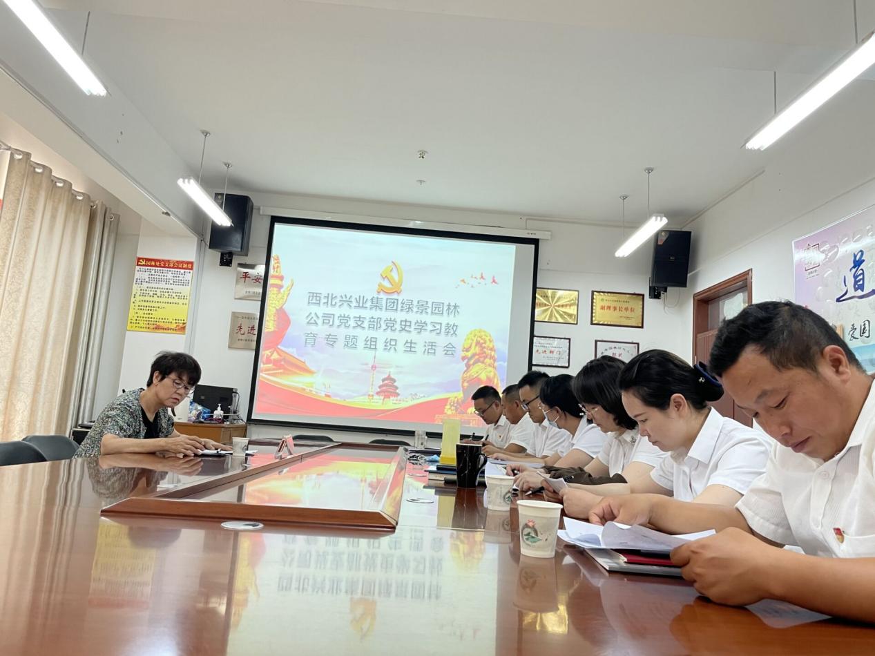 西北興業集團綠景園林公司黨支部召開黨史學習教育專題組織生活會